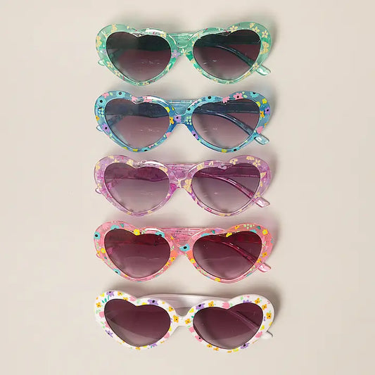 Kids floral Pattern Heart Shape Sunglasses F045