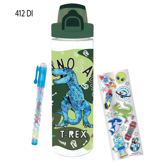 Pop-Open Water Bottle Writing Fun, Dinosaur