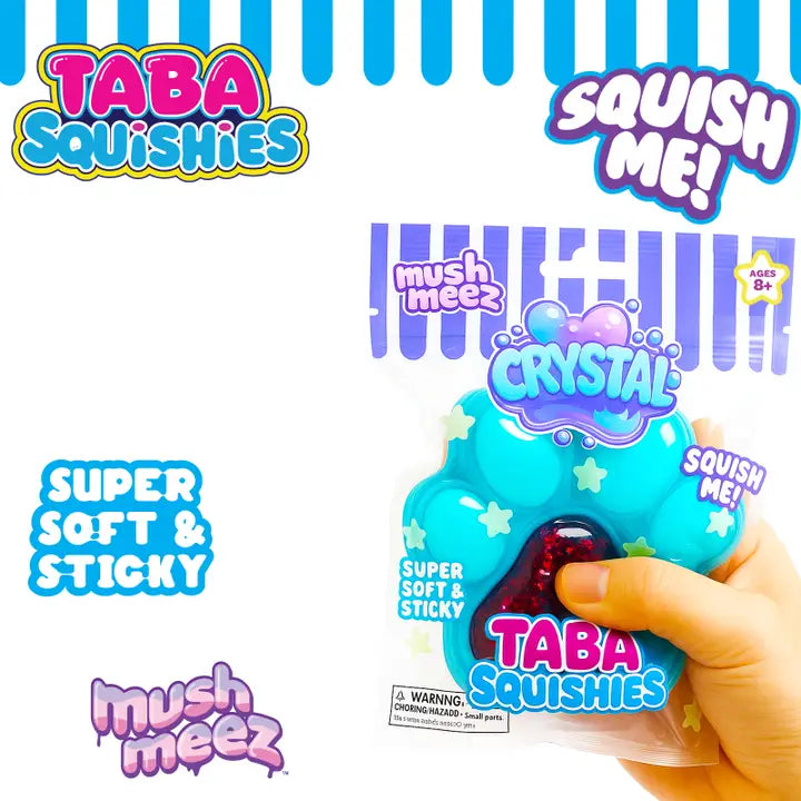 Taba Squishies Mushmeez Crystal Clear Shapes with Glitter Sensory Toy