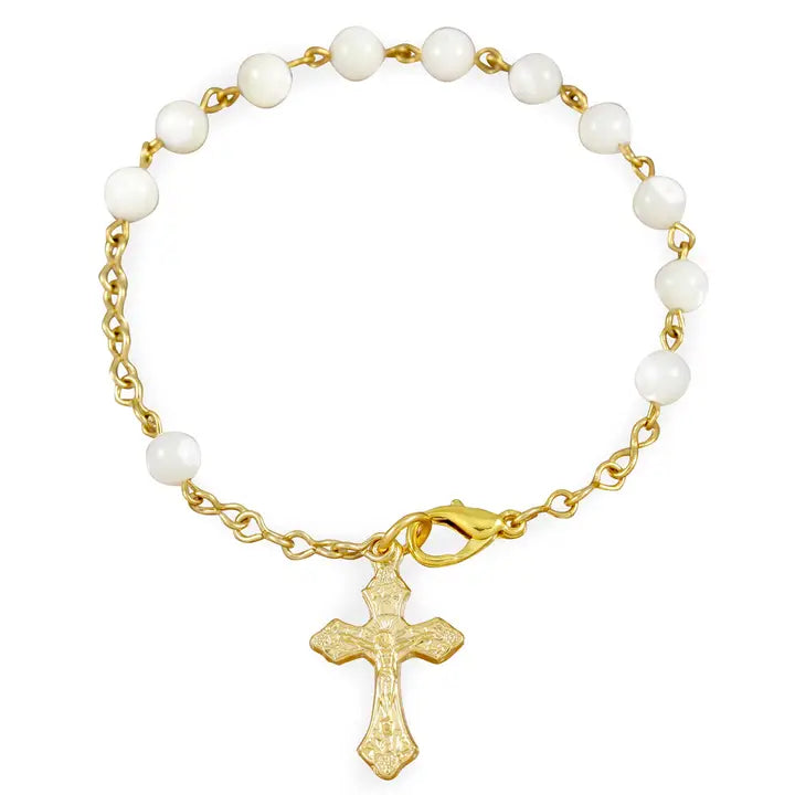 Mother of Pearl Beads Rosary Bracelet