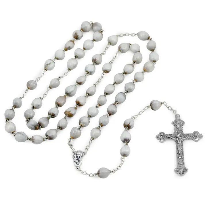 Rosary Bladdernut Seed Beads Mother Child Center Crucifix