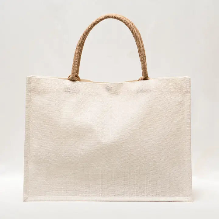 Easy Tiger Jute Pocket Tote- Purple