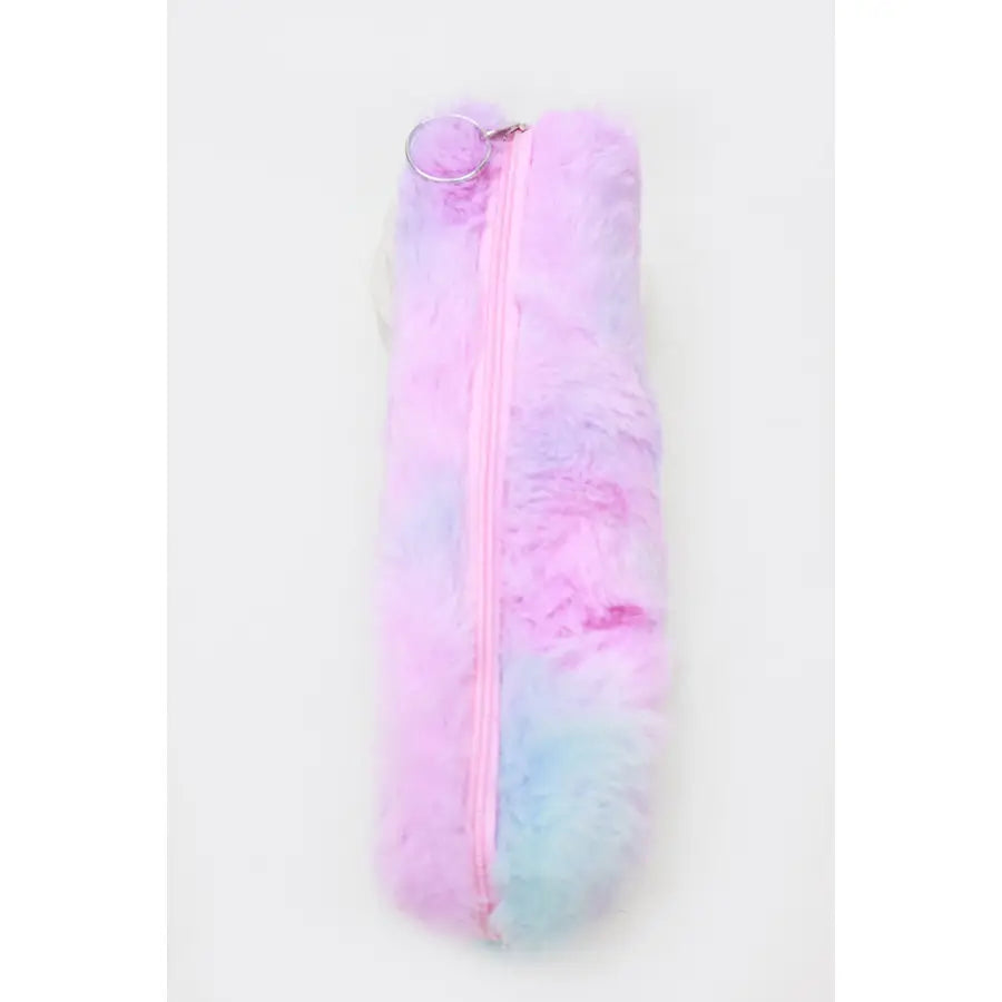 Pastel Rainbow Faux Fur Pencil Case