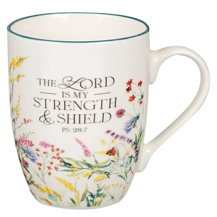 Mug- Multi-Floral Lord Is My Strength Ps. 28:7