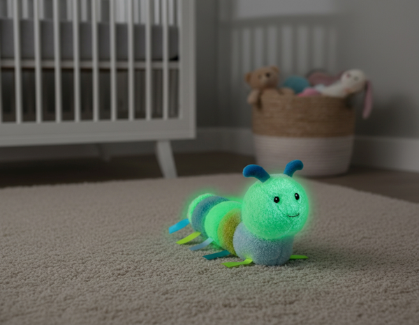 Baby Ganz 14" Glow Worm- Blue