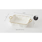 11x9 Rectangular Baking Dish With Handles White/Gold
