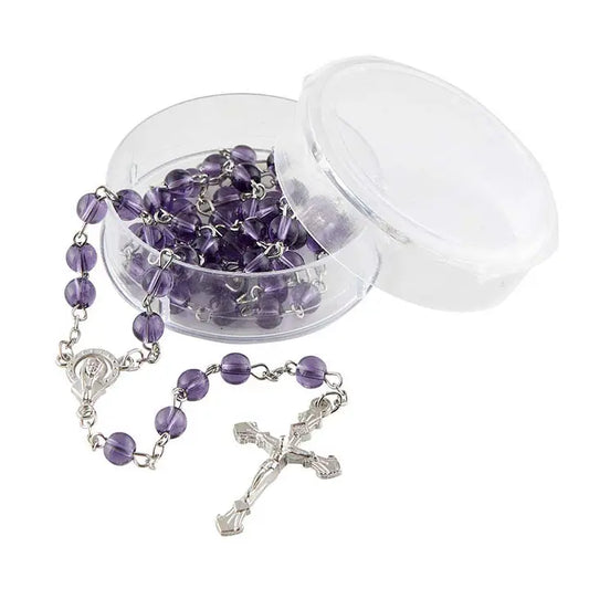 Purple Glass Bead Rosary