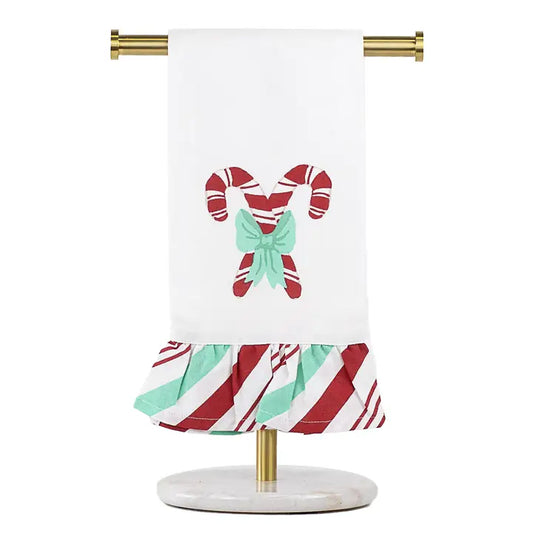 Candy Cane Ruffle Hand Towel