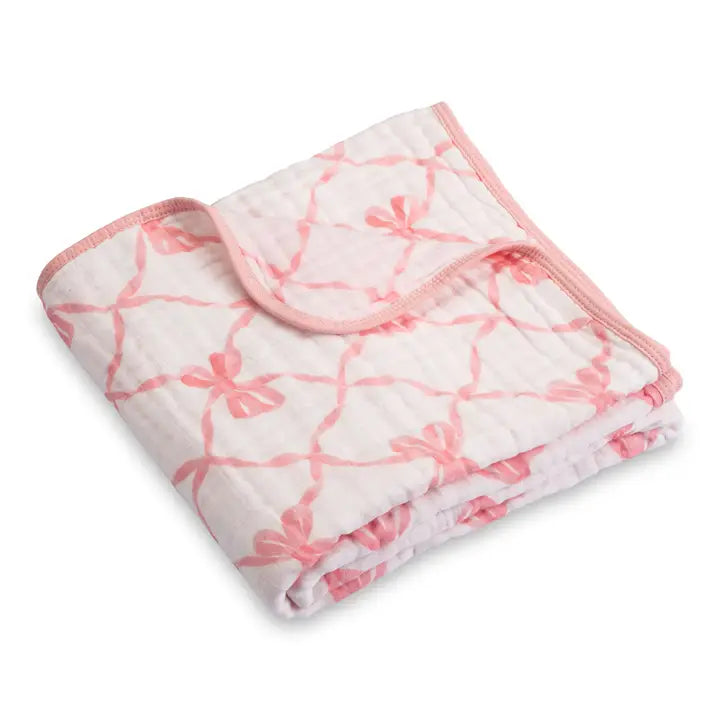 Lolly Banks Beautiful Bows Muslin Blanket