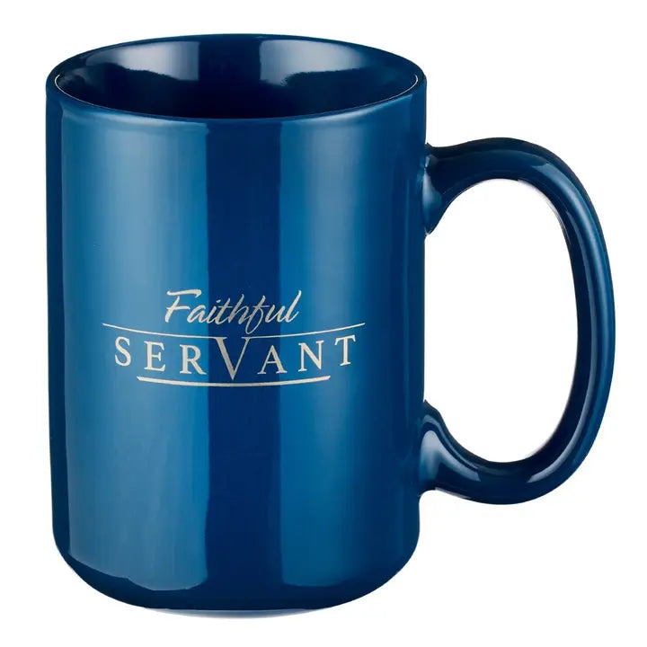 Mug- Blue Faithful Servant 2 Chron. 15:7