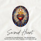 Holy Water Sacred Heart Bracelet - Porcelain Beads- Blue Porcelain Gold Spacers