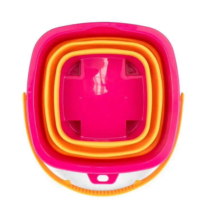 Folded Bucket Beach Toy- Pink/Orange