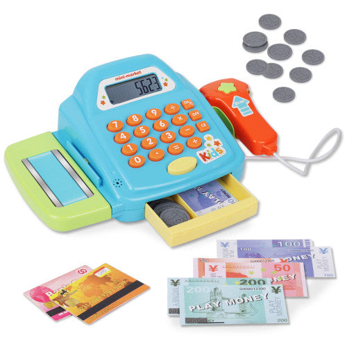 Interactive Cash Register with Scanner and Conveyor