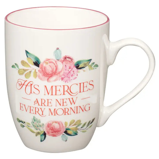 Mug- Pink Floral Mercies Are New Lam. 3:22-23