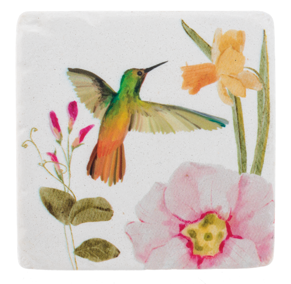 Hummingbird Coaster- Green/Orange