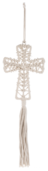 Macrame Cross and Angel Ornament