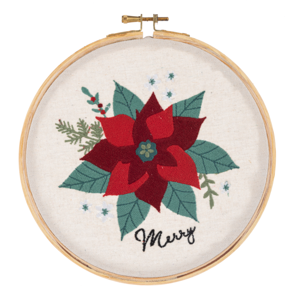 Embroidered Christmas Botanical Wall Decor