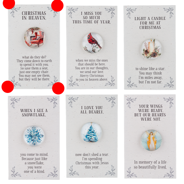Christmas in Heaven Red Chair Memorial Pocket Token