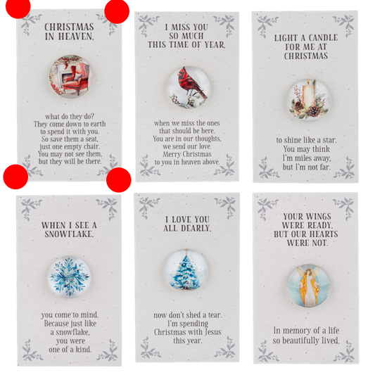 Christmas in Heaven Red Chair Memorial Pocket Token