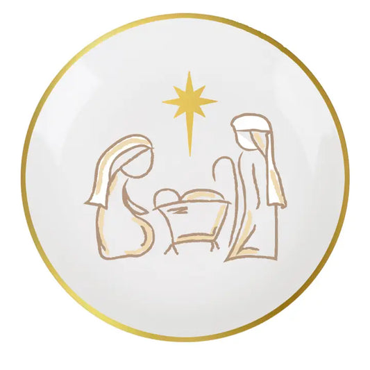Gold Nativity Appetizer Plate
