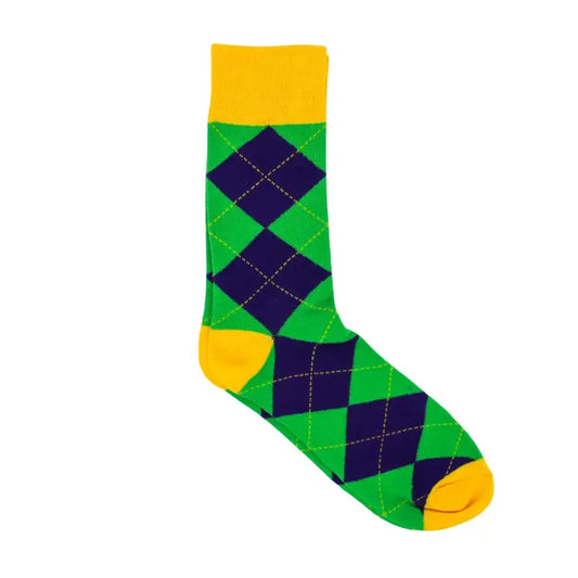 Argyle Mardi Gras Socks