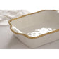 11x9 Rectangular Baking Dish White/Gold