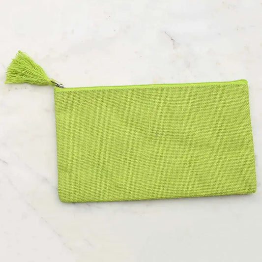 Jute Cosmetic Bag-Lime