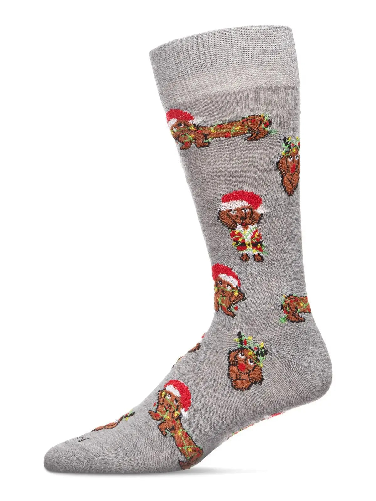 Men's Lit Dachshund Crew Holiday Socks