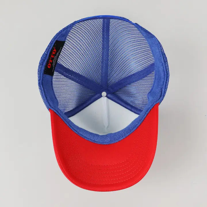 Tri-Color Mesh Back High Crown Foam Trucker Hat
