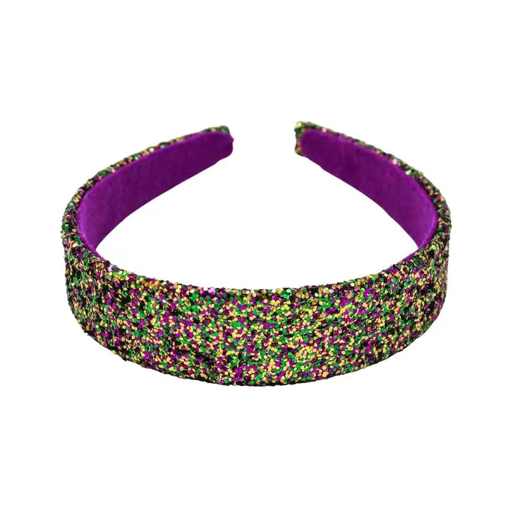 Glitter Mardi Gras Headband