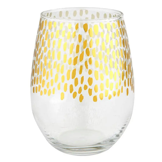 Gold & Clear Stemless Glass