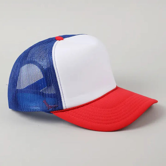 Tri-Color Mesh Back High Crown Foam Trucker Hat