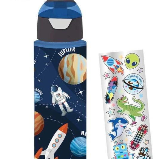 H2O Bottle with Stickers Space