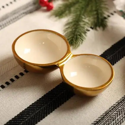 Gold White Cluster 2 Bowls