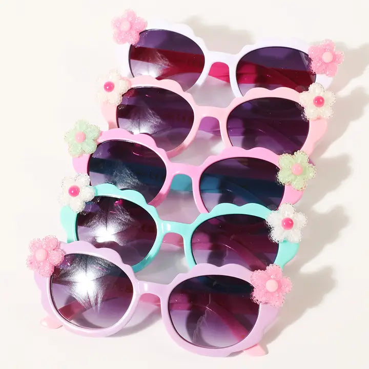 Kids Fashion Colorful Fashion with Flower Deco Sunglasses F124