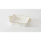 11x9 Rectangular Baking Dish With Handles White/Gold