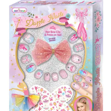 Dazzle Nails & Hair Bow/Nail Stickers, Ballerina Beauty