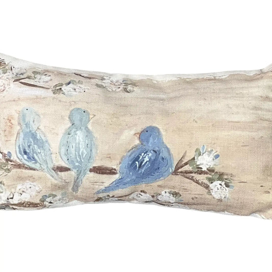Blue Bird Trio Lumber Pillow