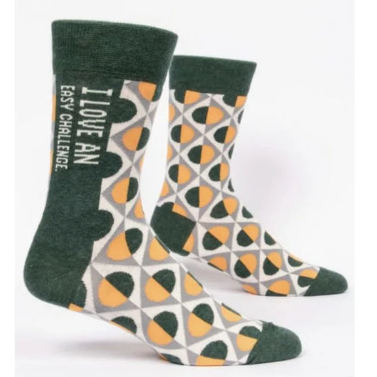 Men's I Love an Easy Challenge Crew Socks