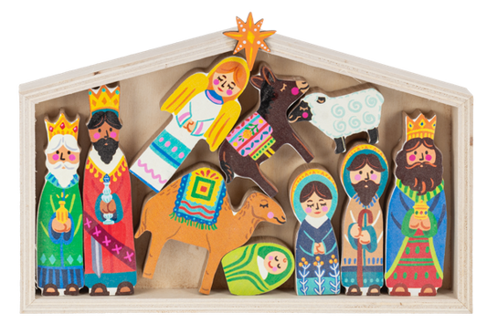 Nativity Scene w/Creche Set