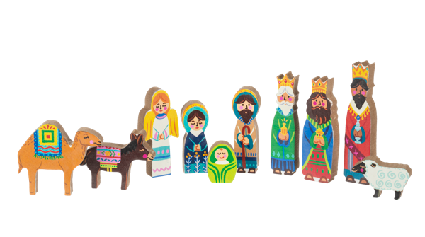 Nativity Scene w/Creche Set