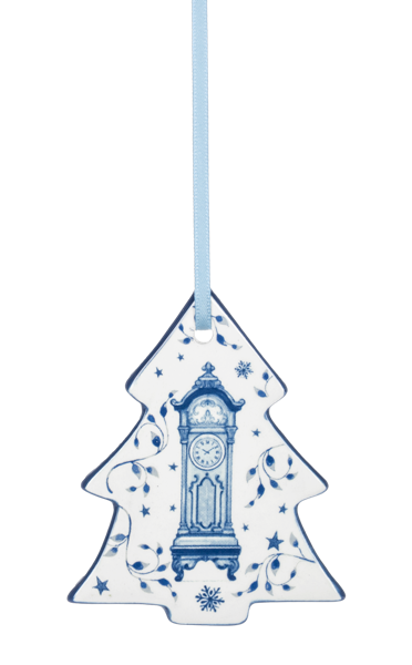 Old Clock Christmas Tree Fantasy Ornament